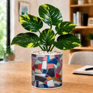 Artificial Tree Ceramic Photo Pot With White Stones 3x4 Inch (F164920) Artificial Tree Ceramic Photo Pot With White Stones 3x4 Inch (F164920)