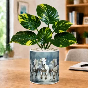 Artificial Tree Ceramic Photo Pot With White Stones 3x4 Inch (F164924) Artificial Tree Ceramic Photo Pot With White Stones 3x4 Inch (F164924)