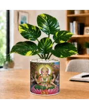 Artificial Tree Ceramic Photo Pot With White Stones 3x4 Inch (F164927)