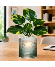 Artificial Tree Ceramic Photo Pot With White Stones 3x4 Inch (F164930)