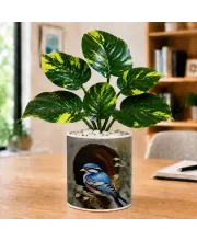 Artificial Tree Ceramic Photo Pot With White Stones 3x4 Inch (F164932)