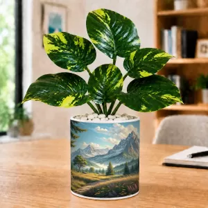 Artificial Tree Ceramic Photo Pot With White Stones 3x4 Inch (F164934) Artificial Tree Ceramic Photo Pot With White Stones 3x4 Inch (F164934)