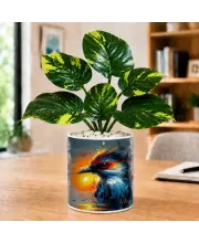 Artificial Tree Ceramic Photo Pot With White Stones 3x4 Inch (F164936)
