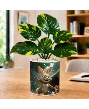 Artificial Tree Ceramic Photo Pot With White Stones 3x4 Inch (F164940)