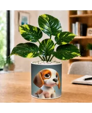 Artificial Tree Ceramic Photo Pot With White Stones 3x4 Inch (F164948)