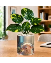 Artificial Tree Ceramic Photo Pot With White Stones 3x4 Inch (F164951)