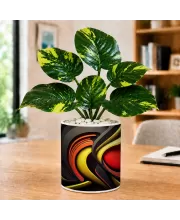 Artificial Tree Ceramic Photo Pot With White Stones 3x4 Inch (F164960)