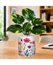 Artificial Tree Ceramic Photo Pot With White Stones 3x4 Inch (F164965)
