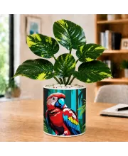 Artificial Tree Ceramic Photo Pot With White Stones 3x4 Inch (F164967)