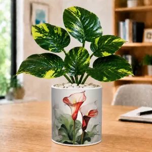 Artificial Tree Ceramic Photo Pot With White Stones 3x4 Inch (F164973) Artificial Tree Ceramic Photo Pot With White Stones 3x4 Inch (F164973)