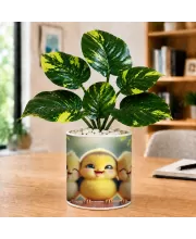 Artificial Tree Ceramic Photo Pot With White Stones 3x4 Inch (F164982)