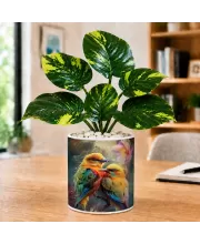 Artificial Tree Ceramic Photo Pot With White Stones 3x4 Inch (F164984)