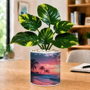 Artificial Tree Ceramic Photo Pot With White Stones 3x4 Inch (F164985) Artificial Tree Ceramic Photo Pot With White Stones 3x4 Inch (F164985)