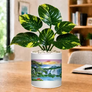 Artificial Tree Ceramic Photo Pot With White Stones 3x4 Inch (F164989) Artificial Tree Ceramic Photo Pot With White Stones 3x4 Inch (F164989)