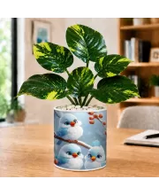 Artificial Tree Ceramic Photo Pot With White Stones 3x4 Inch (F164991)
