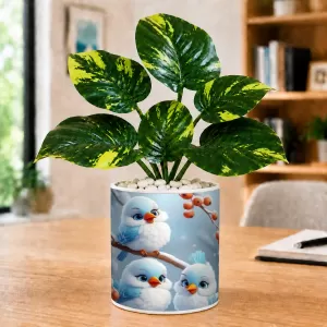 Artificial Tree Ceramic Photo Pot With White Stones 3x4 Inch (F164991) Artificial Tree Ceramic Photo Pot With White Stones 3x4 Inch (F164991)
