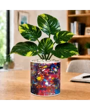 Artificial Tree Ceramic Photo Pot With White Stones 3x4 Inch (F164994)