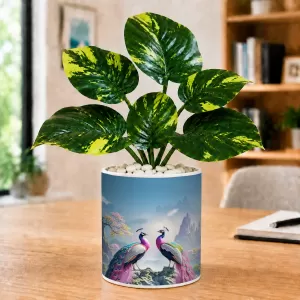Artificial Tree Ceramic Photo Pot With White Stones 3x4 Inch (F164997) Artificial Tree Ceramic Photo Pot With White Stones 3x4 Inch (F164997)