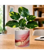 Artificial Tree Ceramic Photo Pot With White Stones 3x4 Inch (F164999)