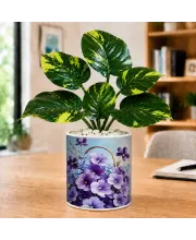 Artificial Tree Ceramic Photo Pot With White Stones 3x4 Inch (F165000)
