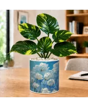 Artificial Tree Ceramic Photo Pot With White Stones 3x4 Inch (F165005)