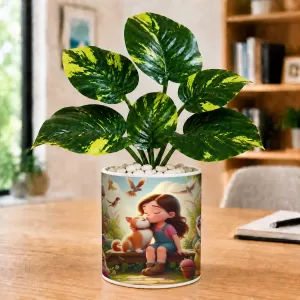 Artificial Tree Ceramic Photo Pot With White Stones 3x4 Inch (F165007) Artificial Tree Ceramic Photo Pot With White Stones 3x4 Inch (F165007)