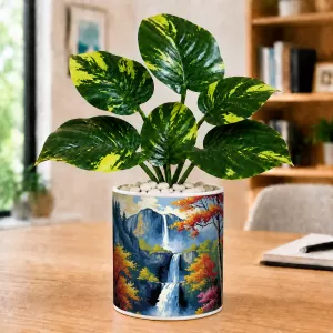 Artificial Tree Ceramic Photo Pot With White Stones 3x4 Inch (F165008) Artificial Tree Ceramic Photo Pot With White Stones 3x4 Inch (F165008)