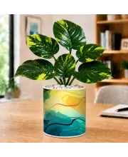 Artificial Tree Ceramic Photo Pot With White Stones 3x4 Inch (F165009)