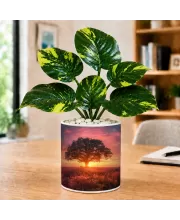 Artificial Tree Ceramic Photo Pot With White Stones 3x4 Inch (F165013)