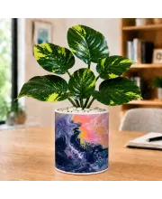 Artificial Tree Ceramic Photo Pot With White Stones 3x4 Inch (F165014)