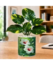 Artificial Tree Ceramic Photo Pot With White Stones 3x4 Inch (F165026)