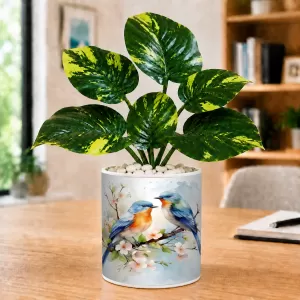 Artificial Tree Ceramic Photo Pot With White Stones 3x4 Inch (F165032) Artificial Tree Ceramic Photo Pot With White Stones 3x4 Inch (F165032)