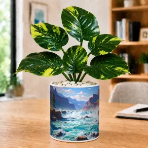 Artificial Tree Ceramic Photo Pot With White Stones 3x4 Inch (F165033) Artificial Tree Ceramic Photo Pot With White Stones 3x4 Inch (F165033)