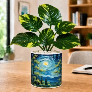 Artificial Tree Ceramic Photo Pot With White Stones 3x4 Inch (F165037) Artificial Tree Ceramic Photo Pot With White Stones 3x4 Inch (F165037)
