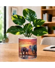 Artificial Tree Ceramic Photo Pot With White Stones 3x4 Inch (F165043)