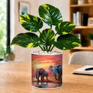 Artificial Tree Ceramic Photo Pot With White Stones 3x4 Inch (F165043) Artificial Tree Ceramic Photo Pot With White Stones 3x4 Inch (F165043)