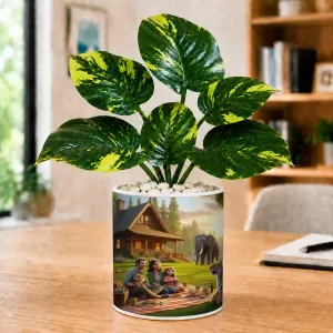 Artificial Tree Ceramic Photo Pot With White Stones 3x4 Inch (F165045) Artificial Tree Ceramic Photo Pot With White Stones 3x4 Inch (F165045)