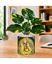 Artificial Tree Ceramic Photo Pot With White Stones 3x4 Inch (F165046)