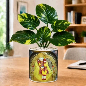Artificial Tree Ceramic Photo Pot With White Stones 3x4 Inch (F165046) Artificial Tree Ceramic Photo Pot With White Stones 3x4 Inch (F165046)