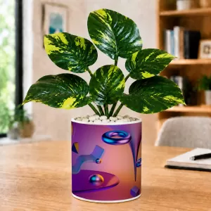Artificial Tree Ceramic Photo Pot With White Stones 3x4 Inch (F165048) Artificial Tree Ceramic Photo Pot With White Stones 3x4 Inch (F165048)
