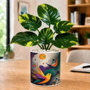 Artificial Tree Ceramic Photo Pot With White Stones 3x4 Inch (F165064) Artificial Tree Ceramic Photo Pot With White Stones 3x4 Inch (F165064)
