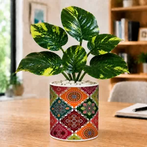 Artificial Tree Ceramic Photo Pot With White Stones 3x4 Inch (F165065) Artificial Tree Ceramic Photo Pot With White Stones 3x4 Inch (F165065)