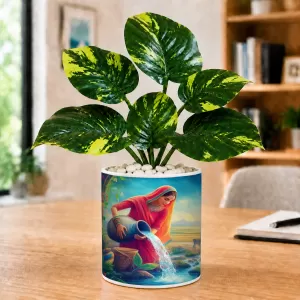 Artificial Tree Ceramic Photo Pot With White Stones 3x4 Inch (F165070) Artificial Tree Ceramic Photo Pot With White Stones 3x4 Inch (F165070)