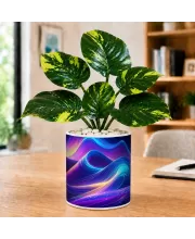 Artificial Tree Ceramic Photo Pot With White Stones 3x4 Inch (F165074)