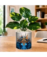 Artificial Tree Ceramic Photo Pot With White Stones 3x4 Inch (F165077)