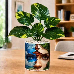 Artificial Tree Ceramic Photo Pot With White Stones 3x4 Inch (F165087) Artificial Tree Ceramic Photo Pot With White Stones 3x4 Inch (F165087)