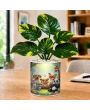 Artificial Tree Ceramic Photo Pot With White Stones 3x4 Inch (F165091)