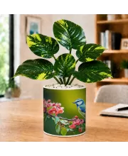 Artificial Tree Ceramic Photo Pot With White Stones 3x4 Inch (F165093)