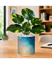 Artificial Tree Ceramic Photo Pot With White Stones 3x4 Inch (F165105)