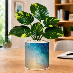 Artificial Tree Ceramic Photo Pot With White Stones 3x4 Inch (F165105) Artificial Tree Ceramic Photo Pot With White Stones 3x4 Inch (F165105)
